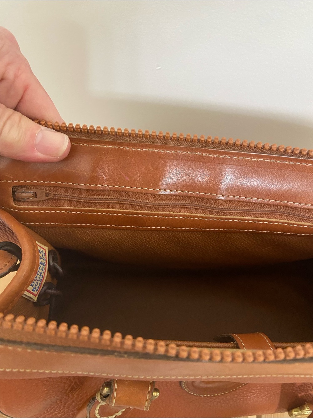 Dooney & Bourke Chestnut Brown Pebbled Leather Satchel - Picture 10 of 15